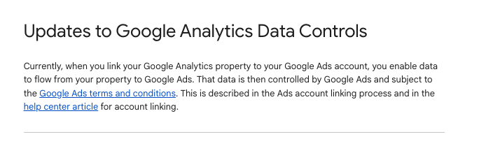 Google Analytics & Google Ads Google trennt die Steuerung der Datennutzung