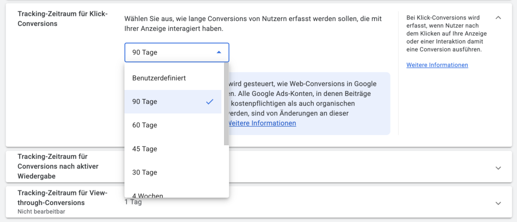 Google Analytics - Flexible Conversion Lookback Windows