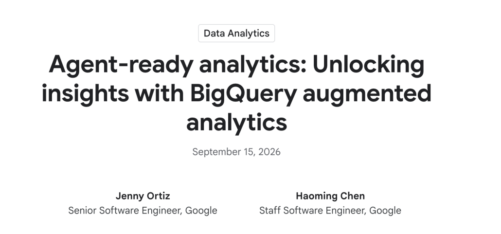 BigQuery- Neue Augmented-Analytics-Funktionen